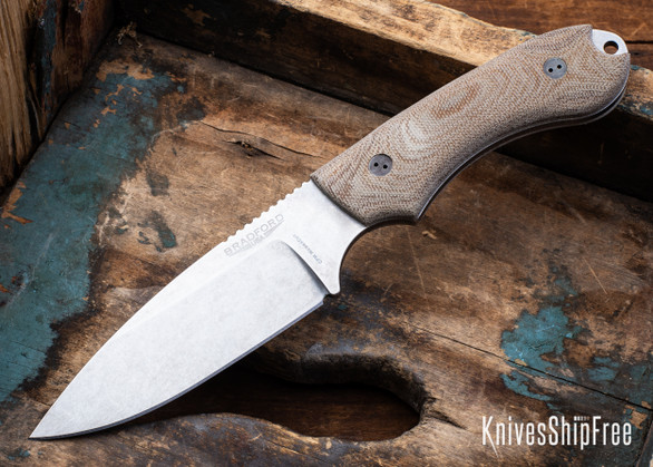 Bradford Knives: Guardian 4.2 - 3D Natural Micarta - CPM-MagnaCut - Stonewashed