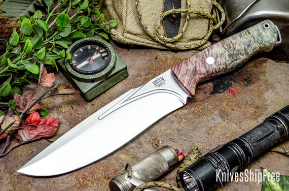 Bark River Knives: Bravo Strike Force II - CPM 3V - Rose & Green Maple Burl