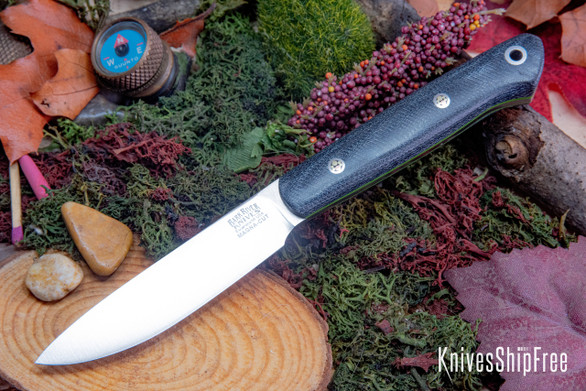 Bark River Knives: Little Creek II - CPM MagnaCut - Blue Denim Micarta - Toxic Green Liners - Mosaic Pins
