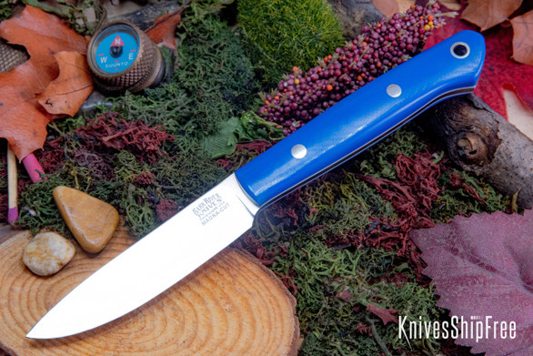 Bark River Knives: Little Creek II - CPM MagnaCut - Blue Glow G-10 - White Liners