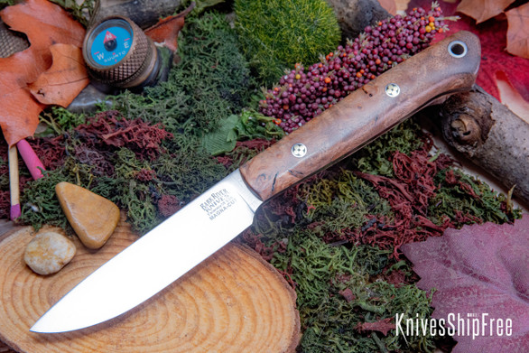 Bark River Knives: Little Creek II - CPM MagnaCut - Natural Maple Burl - Mosaic Pins