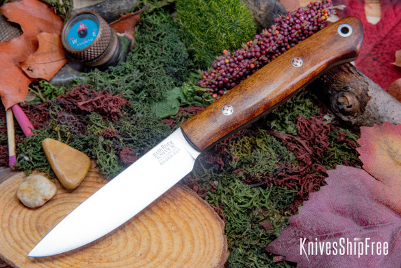 Bark River Knives: Little Creek II - CPM MagnaCut - Dark Curly Maple - Black Liners - Mosaic Pins #3