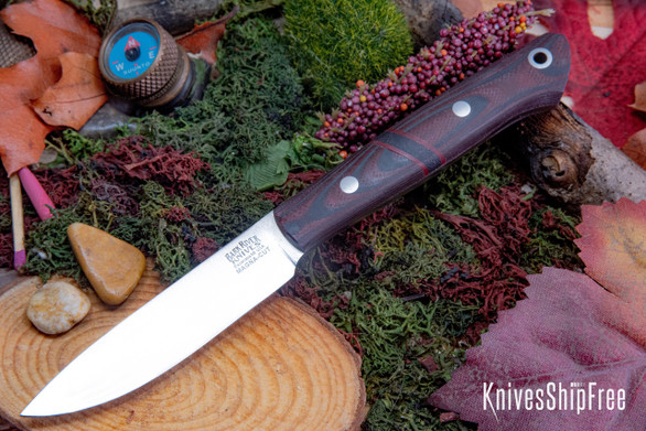 Bark River Knives: Little Creek II - CPM MagnaCut - Red & Black Suretouch - Matte - Black Spacer