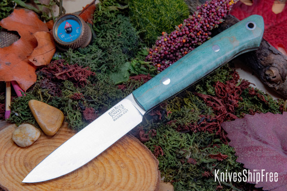 Bark River Knives: Little Creek II - CPM MagnaCut - Teal Tigertail Maple Burl #2