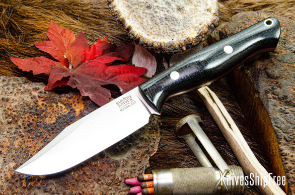 Bark River Knives: Gunny Sidekick - CPM MagnaCut - Black Burlap Micarta - Red Liners