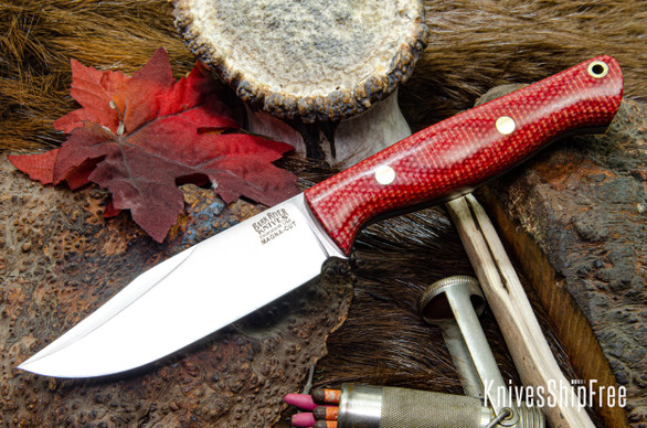 Bark River Knives: Gunny Sidekick - CPM MagnaCut - Firedog Canvas Micarta - Forest Green Liners - Brass Pins