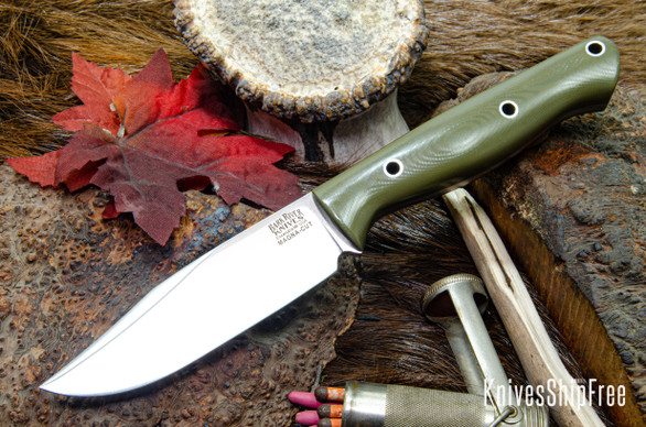 Bark River Knives: Gunny Sidekick - CPM MagnaCut - Ranger Green G-10 - Hollow Pins