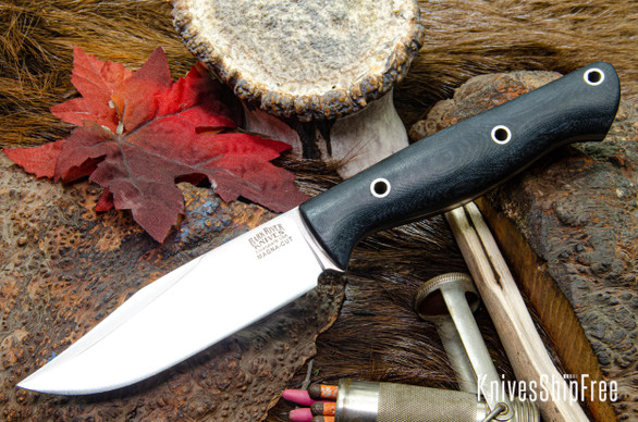 Bark River Knives: Gunny Sidekick - CPM MagnaCut - Black Linen Micarta - Lime Liner - Hollow Pins - Matte