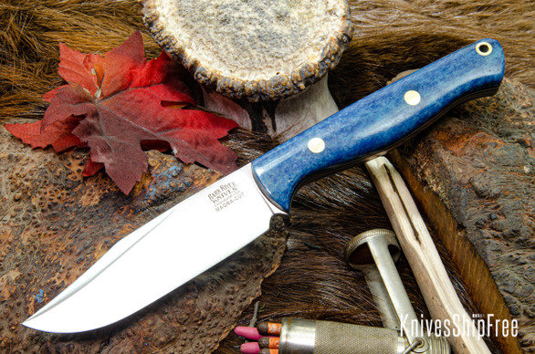 Bark River Knives: Gunny Sidekick - CPM MagnaCut - Blue Camel Bone - Gray Liner - Brass Pins #1