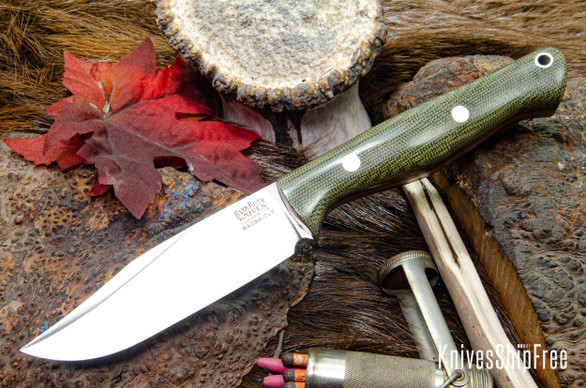 Bark River Knives: Gunny Sidekick - CPM MagnaCut - Green Canvas Micarta - Orange Liners