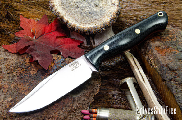 Bark River Knives: Gunny Sidekick - CPM MagnaCut - Black Canvas Micarta - Red Liners - Brass Pins