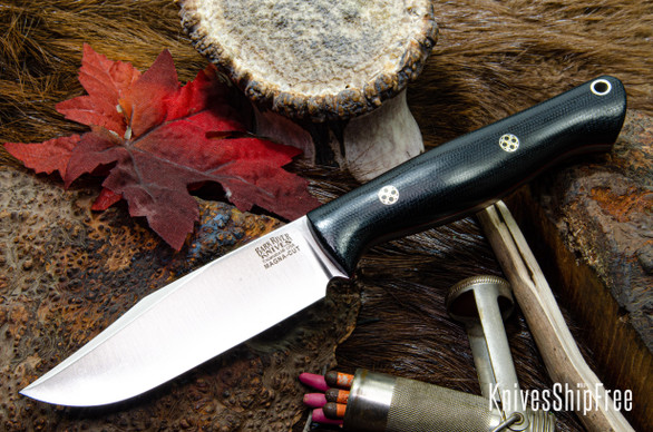 Bark River Knives: Gunny Sidekick - CPM MagnaCut - Black Canvas Micarta - Red Liners - Mosaic Pins