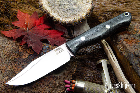 Bark River Knives: Gunny Sidekick - CPM MagnaCut - Black Carbon Fiber - Red Liners