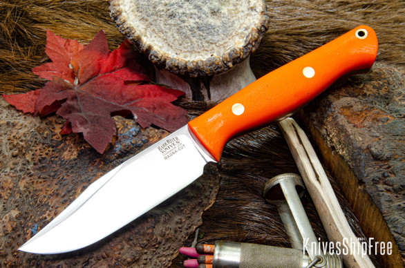 Bark River Knives: Gunny Sidekick - CPM MagnaCut - Blaze Orange G-10 - Brass Pins - Matte