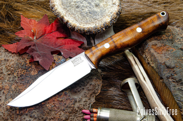 Bark River Knives: Gunny Sidekick - CPM MagnaCut - Dark Curly Maple - Red Liners #3