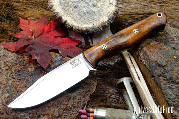 Bark River Knives: Gunny Sidekick - CPM MagnaCut - Dark Curly Maple - Mosaic Pins #3