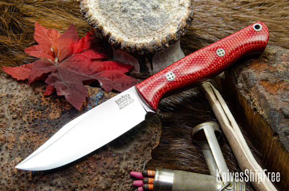 Bark River Knives: Gunny Sidekick - CPM MagnaCut - Firedog Canvas Micarta - Red Liners - Mosaic Pins