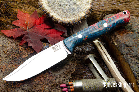 Bark River Knives: Gunny Sidekick - CPM MagnaCut - Red & Blue Maple Burl #3