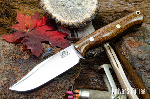 Bark River Knives: Gunny Sidekick - CPM MagnaCut - Tan Burlap Micarta - Black Liners - Brass Pins