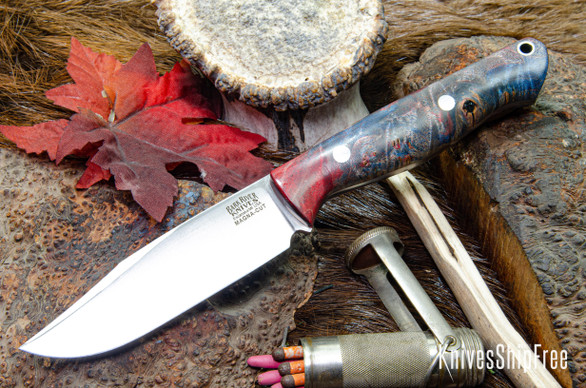 Bark River Knives: Gunny Sidekick - CPM MagnaCut - Red & Blue Maple Burl #4