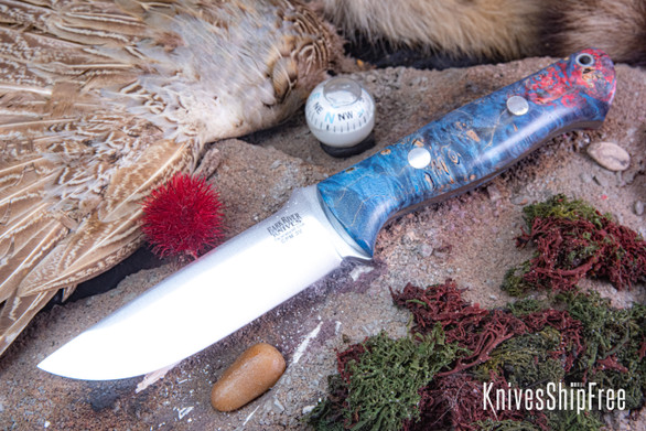 Bark River Knives: Bravo 1 LT - CPM 3V - Blue & Red Maple Burl