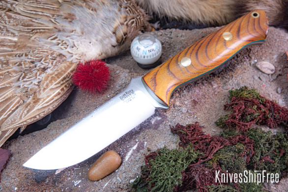 Bark River Knives: Bravo 1 LT - CPM 3V - Osage Orange - Green Liners - Brass Pins