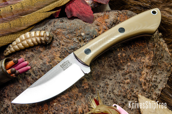 Bark River Knives: Iron River MagnaCut - Desert Tan G-10 - Thick Black Liners & Pins