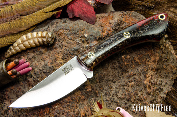 Bark River Knives: Iron River MagnaCut - Prickly Pear - Cherry Red Liners - Mosaic Pins #1