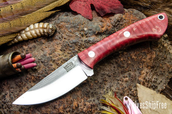 Bark River Knives: Iron River MagnaCut - Red Tigertail Maple Burl #3