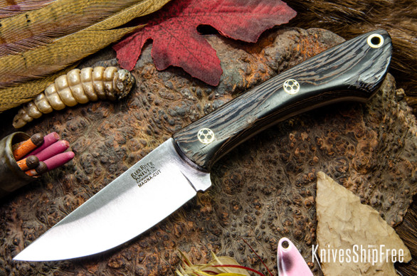 Bark River Knives: Iron River MagnaCut - Wenge - Natural Liners - Mosaic Pins