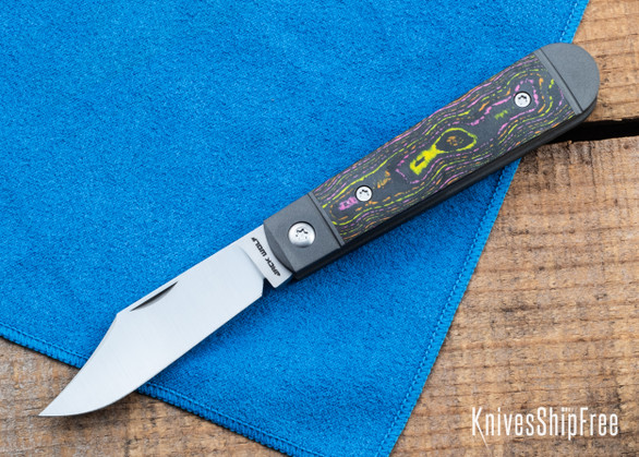 Jack Wolf Knives: Little Bro Jack - CPM-S90V - Flo Party CamoCarbon