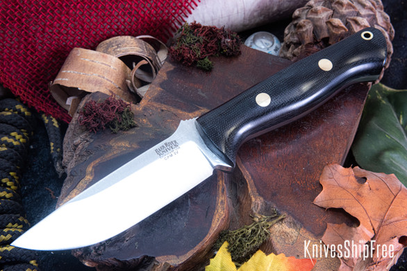 Bark River Knives: Bravo 1 - CPM 3V - Black Canvas Micarta - Brass Pins