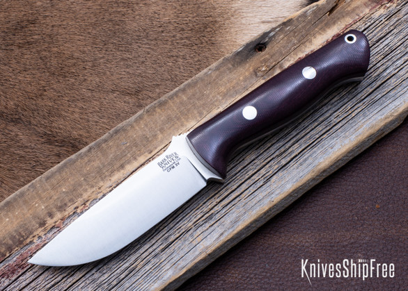 Bark River Knives: Bravo 1 - CPM 3V - Burgundy Canvas Micarta