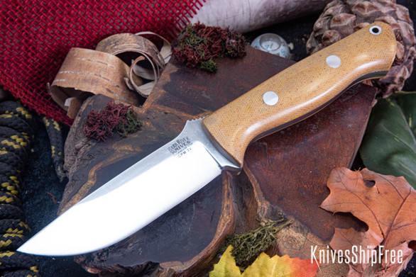 Bark River Knives: Bravo 1 - CPM 3V - Natural Canvas Micarta