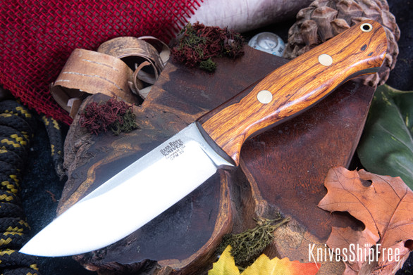 Bark River Knives: Bravo 1 - CPM 3V - Rampless - Desert Ironwood - Brass Pins