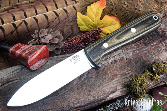Bark River Knives: Kephart 4 - CPM 3V - Black & Green Linen Micarta