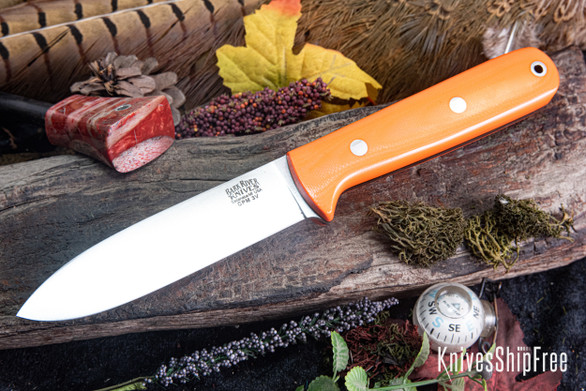 Bark River Knives: Kephart 4 - CPM 3V - Blaze Orange G-10 - Black Liners