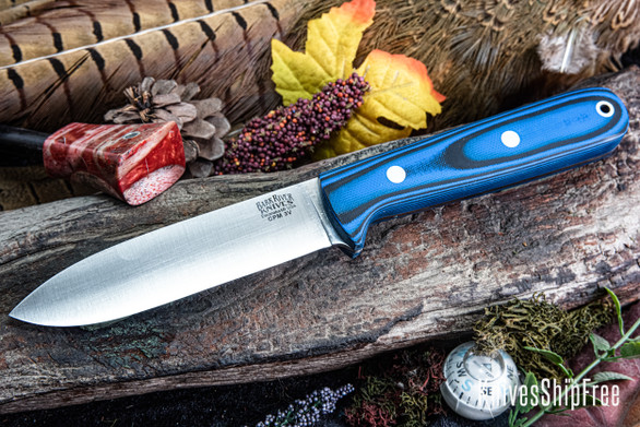 Bark River Knives: Kephart 4 - CPM 3V - Blue & Black Suretouch - Matte