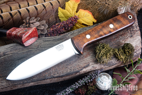 Bark River Knives: Kephart 4 - CPM 3V - Dark Curly Maple - Black Liners #1