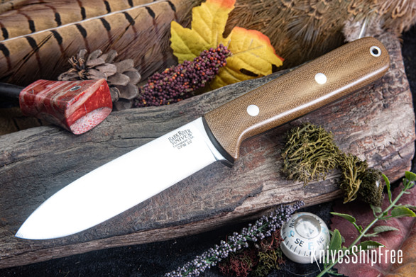 Bark River Knives: Kephart 4 - CPM 3V - Green Canvas Micarta - Black Liners