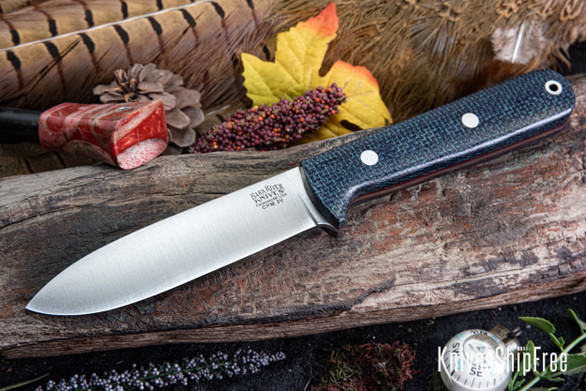 Bark River Knives: Kephart 4 - CPM 3V - Navy Burlap Micarta - Red Liners