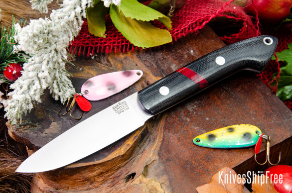 Bark River Knives: Bird & Trout - CPM 154 - Black Canvas Micarta - Bloody Basin Spacer