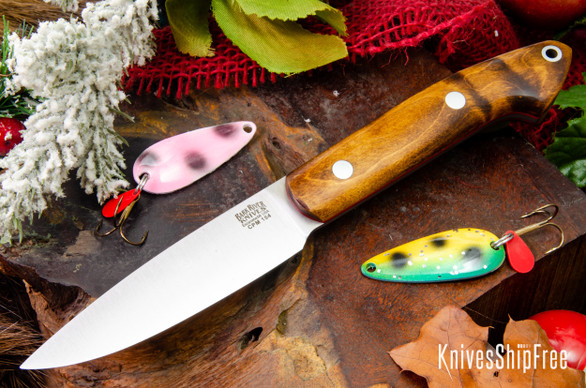 Bark River Knives: Bird & Trout - CPM 154 - Dark Curly Maple - Red Liners #1