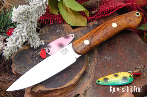 Bark River Knives: Bird & Trout - CPM 154 - Desert Ironwood - Red Liners - Brass Pins #2