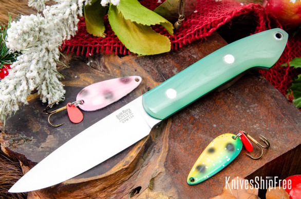 Bark River Knives: Bird & Trout - CPM 154 - Ghost Green Jade G-10 - Green Liners