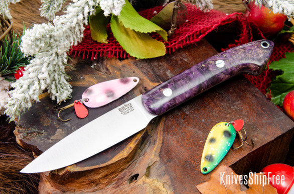 Bark River Knives: Bird & Trout - CPM 154 - Deep Purple Maple Burl #1