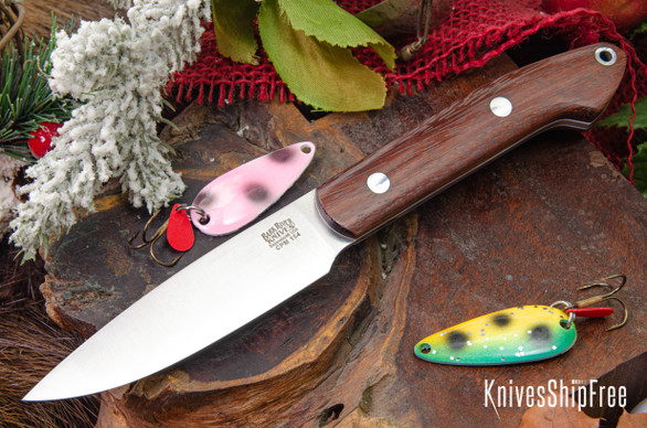 Bark River Knives: Bird & Trout - CPM 154 - Purple Heart - White Liners #1