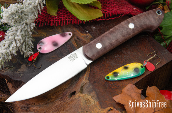 Bark River Knives: Bird & Trout - CPM 154 - Tan Tigertail Maple Burl #1