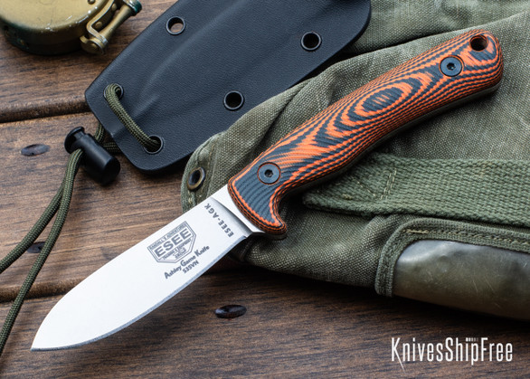ESEE Knives: AGK Ashley Game Knife - Textured Black & Orange G-10 - CPM-S35VN