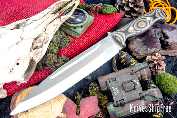 Bark River Knives: Pig Sticker - CPM-154 - Camo Suretouch - Matte